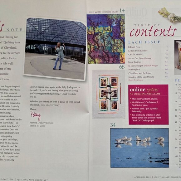 Quilting Arts Magazine April May 2009 Art Quilt Landscapes Collage Piece And Sti - Picture 2 of 14